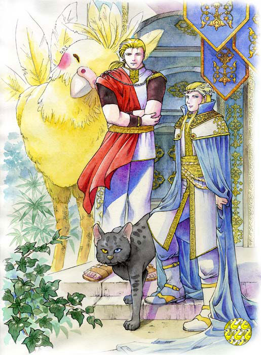 フィガロ城の側に立つフィガロ兄弟